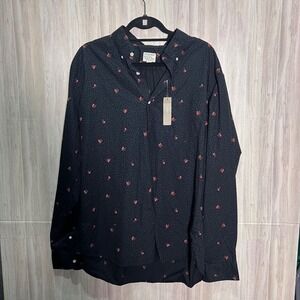J. Crew Secret Wash Slim Floral Button Down Shirt Stretch XL Mens NWT